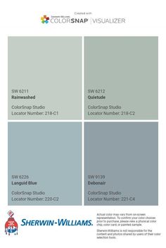 the color scheme for sheryln - williams's paint swatches is shown