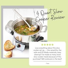 Happy Customer 💚⁠"Love everything about this slow cooker set up......the versatility, the safe and US Made materials, easy cleanup! I've made so many more slow cooker meals because of this purchase! 360 cookware is the best!"- Tara Small Chicken, Dinner Prep, Favorite Dinner, Slow Cooker Meals, Stock Pot, Happy Customer, Dinner Is Served, Stove Top, Slow Cooker Recipes