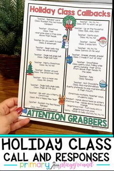 a holiday class poster with the words holiday grab - n - gors on it