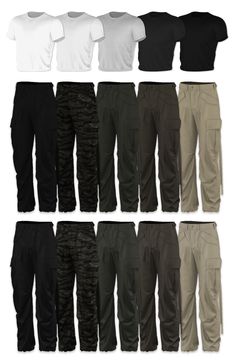 men's cargo pants in different colors and sizes