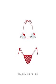 Hello kitty crochet bikini Crafted from high-quality yarn and featuring an adorable Hello Kitty design, this bikini is the perfect blend of playful and fashionable. Its durable construction and comfortable fit make it ideal for enjoying long days at the beach or pool. Embrace your love for Hello Kitty with this must-have bikini. Cute Summer Swimwear For Sunbathing, Cute Swimwear For Beach Season Sunbathing, Cute Swimwear For Sunbathing Beach Season, Cute Swimwear For Sunbathing In Beach Season, Playful Swimwear For Beach Party, Cute Swimwear For Beach Party, Cute Stretch Swimwear For The Beach, Cute Stretch Swimwear For Vacation, Cute Swimwear For Vacation Beach Season