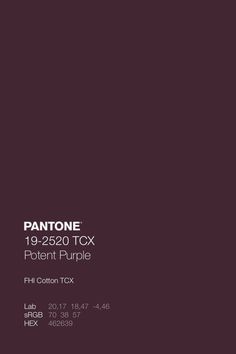 pantone's purple tone is shown in the background, and it appears to be dark