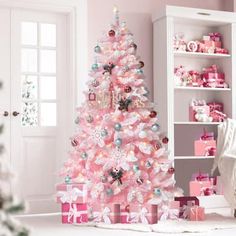 The flocked pink Christmas pine tree is 6.5 ft. H with a 3.8 ft. bottom, tapering from bottom to top. It's armed in 3-sections and the stems of the pink artificial Christmas tree are strong enough to hang ornaments on. The material of the snow flocked Christmas tree is PVC, featuring non-toxic and tasteless. 250 LEDs is well arranged the flocked Christmas pine tree with warm white light, bringing you a happy and joyful Christmas. Christmas Tree Store, Flocked Christmas Tree, Flocked Trees, Snow Flock, Artificial Christmas Trees, Pre Lit Christmas Tree, Flocked Christmas Trees, Warm White Light, Pink Trees