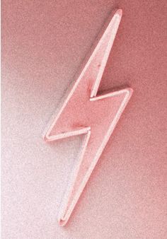 a pink neon sign with a lightning bolt on it