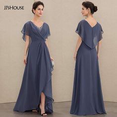 Asymmetrical Chiffon Dress, Mother Of Groom Dresses, Dresses Chiffon, Mob Dresses, فستان سهرة, Mothers Dresses, Mother Of The Bride Dress, Groom Dress, Bride Dresses