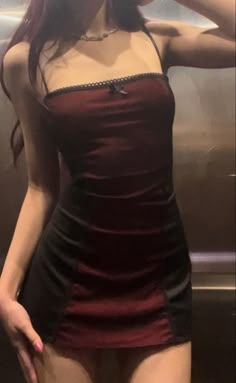 Dark Red Dresses, Looks Vintage, Dream Clothes, Look Cool, Group Chat, Fitness Inspo, Cute Fits, Short Dress