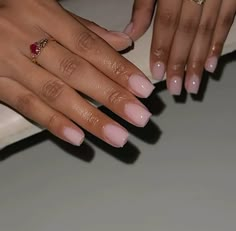 Soft Blush Nails, Square Pink Gel Nails, Cute Blush Pink Nails, Gel Mani Short Nails Pink, Light Pink Overlay Nails, Soft Pink Overlay Nails, Soft Pink Manicure, Pink Gel Overlay Nails, Soft Pink Acrylic Nails Short