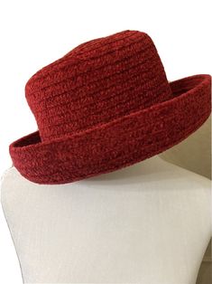 BETMAR NEW YORK Vintage Cherry Red Rolled Brim Bucket Hat Womens EUC OS. Shipped with USPS Priority Mail Red Wide Brim Hat For Fall, Casual Fitted Cloche Hat For Fall, Red Fedora Winter Hat, Vintage Red Hat For Fall, Classic Red Fall Hat, Red Flat Brim Hat For Fall, Classic Red Hat For Fall, Fitted Red Wool Hat, Red Short Brim Hat For Fall