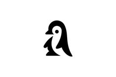 a black and white penguin logo