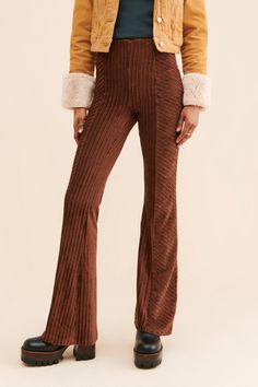 Rent Slim Pull-On Velvet Flare Pants from Nuuly. Pick 6 items for $98/month. Free shipping + returns. Strapless Denim Dress, Velvet Flare Pants, Fall Attire, Velvet Flares, Stylish Work Attire, Fall Fits, Velvet Pants, Work Attire, Stripes Design