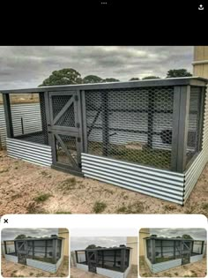 an image of a chicken coop made out of metal