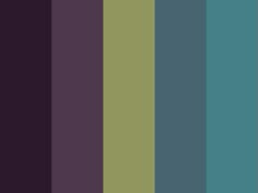 the color palette is dark green and purple