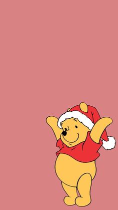 winnie the pooh wallpaper with santa hat