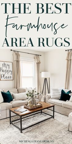 the best farmhouse style area rugs for every room in your home, from floor to ceiling