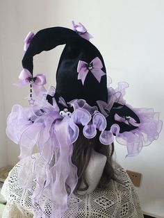 Price for a witch hat. Purple Witch Hat, Purple Kuromi, Purple Witch, Silly Clothes, Witch Cosplay, Toys Land, Kawaii Vintage, Witch Halloween Costume, Witch Hats