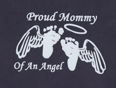 an angel memorial plaque with the words proud mommy and an angel on it's side