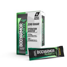 Introducing BODYARMOR FLASH I.V. Hydration Boosters, your portable, on-the-go hydration booster made with zero sugar, a total blend of 2,230mg of electrolytes, plus added functionality with Zinc, Vitamin B and C, and only 15 calories per stick., Take it with you and hydrate often. We suggest mixing with BODYARMOR SportWater. Mamba Forever, Nutrition Drinks, Electrolyte Drink, Sports Drink, Calcium Carbonate, Artificial Sweetener, Single Serve, Vitamin B, Lemon Lime