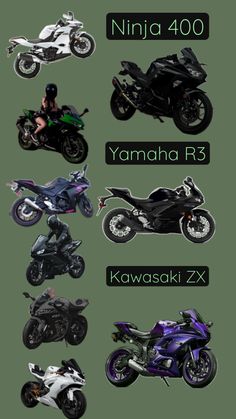 there are many different types of motorcycles on this page