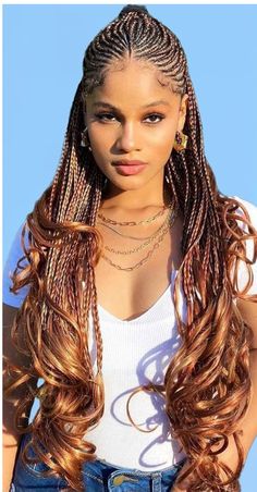 Fulani Braids French Curls, French Curl Cornrows, Braids French Curls, Braids French, French Curls, Corn Rows, French Curl, Beautiful Black Hair, French Braids