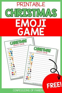 printable christmas emoj game for kids to play