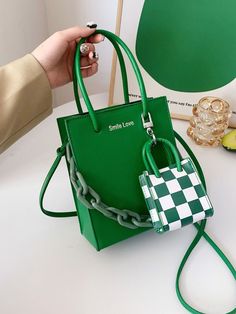 Green Bag Aesthetic, Bag Commercial, Trendy Leather Bags, Shein Bags, Leather Sling Bags, Black School Bags, Swag Bag, Colorful Bags