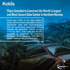 the cover of kolos's latest book, plans unveiled to construct the world's largest and most secure data center in northern norway