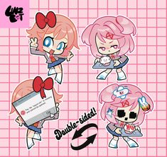 Double sided 2.5 inch acrylic charms of your favorite Literature Club members! Splatoon 2 Art, Doki Doki, Literature Club, Acrylic Charms, God Loves Me, I Love Girls, Indie Games, Visual Novel, Funny Anime Pics