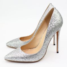 Shop Sliver Glitter Wedding 2021 Stiletto High Heel Pointed Toe Pumps Shoes color Silver for Party with worldwide Free shipping & Free return. Silver Glitter Wedding Shoes For Party, Glamorous Silver High Heel Wedding Shoes, Silver Glitter Wedding Shoes With Pointed Toe, Silver Glitter Heels For Wedding, Silver Court Shoes With 4-inch Heel For Party, Fitted Glitter Wedding Shoes, Silver Fitted Wedding Shoes For Party, Fitted Silver Wedding Shoes For Party, Glitter High Heel Wedding Shoes