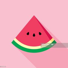 a slice of watermelon on a pink background