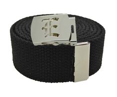 PRICES MAY VARY. 100% Canvas Belt Strong and Sturdy Can be cut to size Web Belt 1 1/4 inches (W), 60 inches (L) Buckle 2 1/4 inches (W), 1 1/2 inches (L) 100 % Canvas Slider Buckle Can be Cut to fit size Initial Canvas, Initial E, Initial C, Military Belt, Web Belt, Canvas Belt, Branded Belts, Wet Wipe, Old English