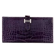 So So Rare Pristine Hermes 'Amethyst' Shiny Crocodile Alligator Bearn Wallet Hermes Wallet, Birkin Kelly, Handbag Heaven, Handbag Wallet, Amethyst Purple, Purple Leather, Change Purse, Hermes Bags, Small Accessories