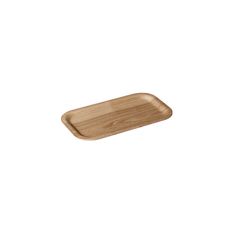 a wooden tray on a white background