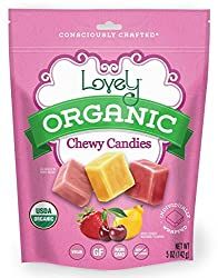 lovely organic chewy candy candies, strawberry and pineapple - flavored bars