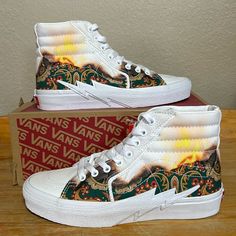 Reasonable Offers Are Welcomed Brand New In Box Men’s Size 7.5 Or Women’s Size 9 Paisley Color, Custom Shoes Diy, Custom Kicks, Authentic Vans, Shoes Diy, Vans White, Shoes Vans, Big Reveal, Vans Sk8 Hi