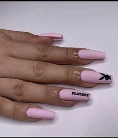 Lv Nails, Cowboy Nails, Cute Pink Nails, Nail Acrylic, Bunny Nails, Graduation Nails, Drip Nails, Edgy Nails, Long Acrylic