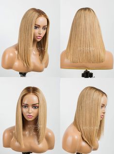 Blonde Layered BOB Shoulder Length Hair HD Closure Wig Lace Front Wig - WL13 Bob Shoulder Length Hair, Layered Bob Shoulder Length, Blonde Layered Bob, 12 Inch Hair, Shoulder Length Layered