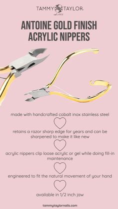 tammy taylor nails acrylic nippers high quality nail tools nail supply beauty supply acrylic nails beauty school Beauty School, Nail Supply, Nail Tools, Nails Acrylic