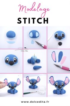 Tutoriel modelage facile d'un petit Stitch en pâte à sucre pour décorer vos gâteaux d'anniversaire. Stitch Cake Diy, Stitch Tutorial, Fondant Stitch, Diy Stitch, Stitch Clay Art, Stitch Ideas, Clay Stitch, Stitch Clay