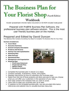 the business plan for your florist shop workbook