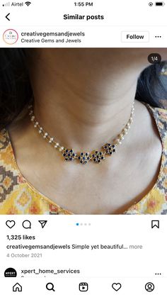 Small Beats Neckless, Simple Necklace Designs For Kurti, Small Pearls Chain, Light Weight Beads Gold Jewellery Indian, Small Pearl Necklace Indian, Small Choker Necklace Indian Gold, Simple Jewellery Design Indian, Beads Choker Necklace Indian, Pearl Jewelry Necklace Simple