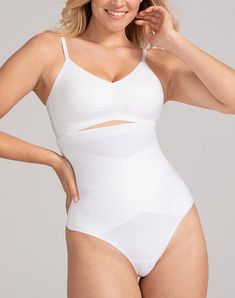 The SuperPower Thong seamlessly transitions without panty-lines, while targeting compression panels shape where you want shaping. Honeylove, SuperPower Thong for Women in Astral (White), Size: Small Wedding Shapewear, Shapewear Tops, Cami Bodysuit, Tank Bodysuit, Long Torso, Leather Leggings, Super Powers, Perfect Outfit, Big Day