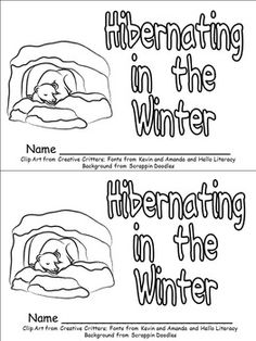 two coloring pages with the words'hiberating in the winter '