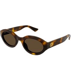 From Gucci&#x2C; these women's sunglasses feature:Injection frameOval shapeSolid lensRx ableNon-polarizedApprox. 53mm lens- 22mm bridge- 140mm templeImported. Luxury Oval Sunglasses With Tinted Lenses, Luxury Oval Sunglasses With Gradient Lenses, Luxury Oval Sunglasses With Mirrored Lenses, Gucci Brown Cat Eye Sunglasses With Tinted Lenses, Gucci Women, Oval Sunglasses, Eyewear Womens, Gucci Accessories, Women's Sunglasses