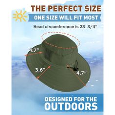 Sun Protection Safari Hat Wide Brim Fishing Hiking Boonie Cap for Men Women It is a premium quality sun hat for sun precaution. It has incredibly ability of breathable and comfortable. The contour is so free and fashionable. The greatest hat there has ever been, or ever will be in summer for talent showing itself. It is really suitable for camping , cycling or Fishing. SUN PROTECTION - UV protection micro-fiber features 100 SPF/ UPF 50. Keeps the sun from your face and neck and offers great prot Waterproof Sun Hat For Outdoor, Waterproof Solid Color Sun Hat For Outdoor, Waterproof Outdoor Bucket Hat, Solid Waterproof Bucket Hat, Adjustable Wide Brim Sun Hat For Outdoor, Summer Waterproof Adjustable Hats, Adjustable Waterproof Summer Hats, Waterproof Solid Bucket Hat For Outdoor Activities, Waterproof Solid Color Bucket Hat For Outdoor