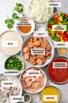 the ingredients for this meal are shown in bowls