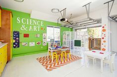 the children's room is clean and ready to be used as an art studio