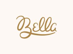 the word bella written in cursive handwriting