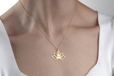 Lotus Flower Necklace, . . . #yoga #jewelry #fitness #fashion #love #style #meditation #yogi #handmade #travel #accessories #namaste #earrings #yogaeverydamnday #beautiful #yogalife #handmadejewelry #nature #necklace #yogainspiration #gold #health #beauty #motivation #art #peace #instagood #workout #shopping #photography Ohm Necklace, Lotus Flower Necklace, Spiritual Necklace, Yoga Necklace, Lotus Pendant, Yoga Jewelry, Spiritual Jewelry, Flower Necklace, Lotus Flower