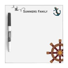 a white board with an anchor and wheel on it