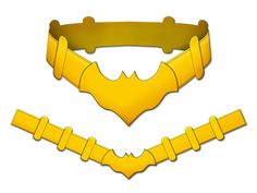 two pieces of yellow paper cut out to look like batman's cape and mask